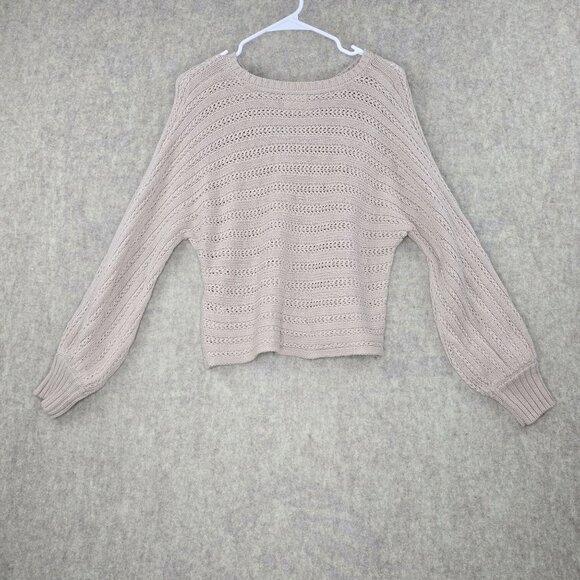 Hippie Rose Beige Knit Sweater Womens M - Picture 2 of 7